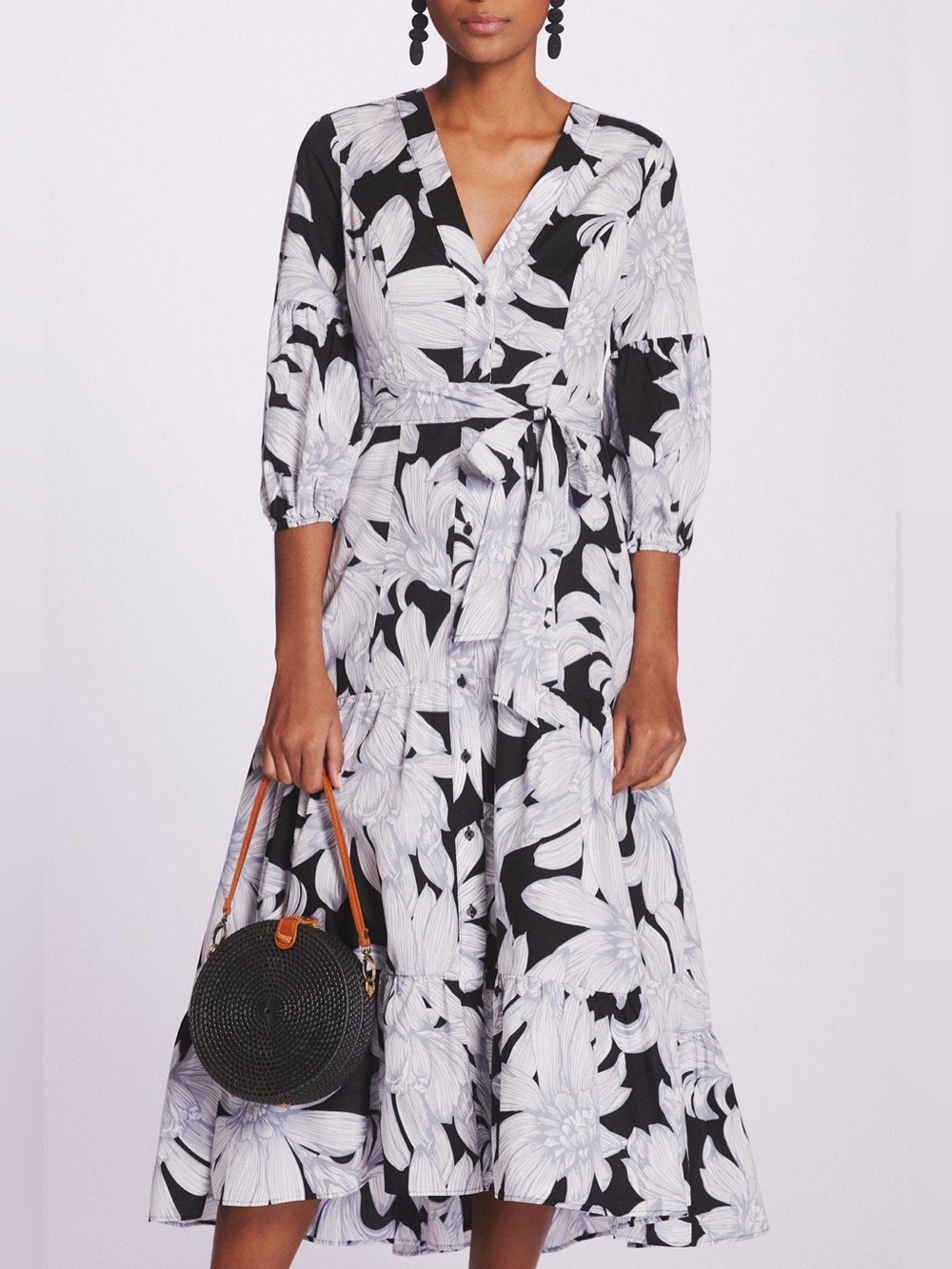 Anthropologie Maeve Puff Sleeved Midi Dress